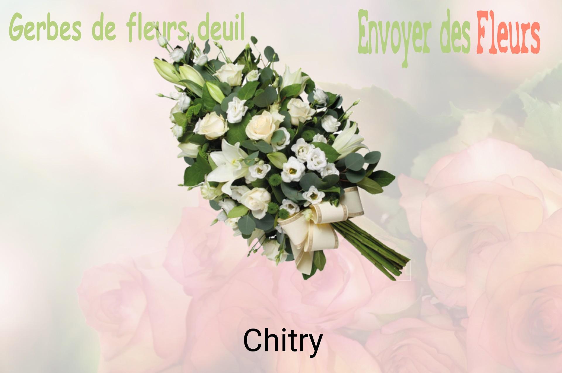 Gerbe de fleurs de deuil livrée à Chitry